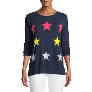 Lisa Todd Blue Star Struck Long Sleeve Cotton Sweater XS